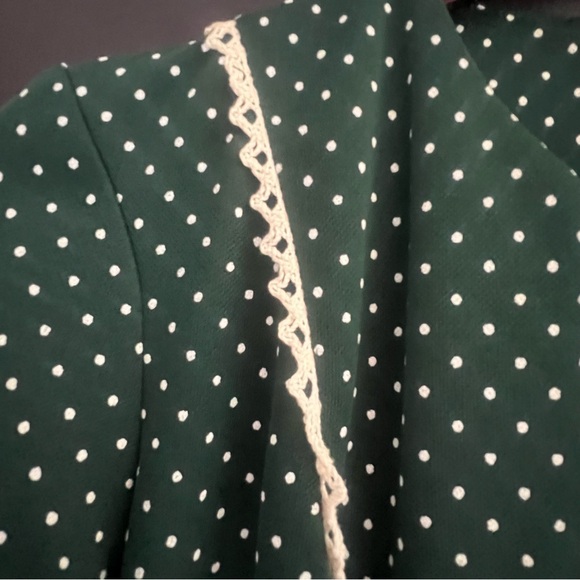 Vintage 70s Bib Front Tie Back Prairie Long Sleeve Maxi Dress - Picture 11 of 14